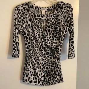 CACHE blk/wht/grey leopard size M